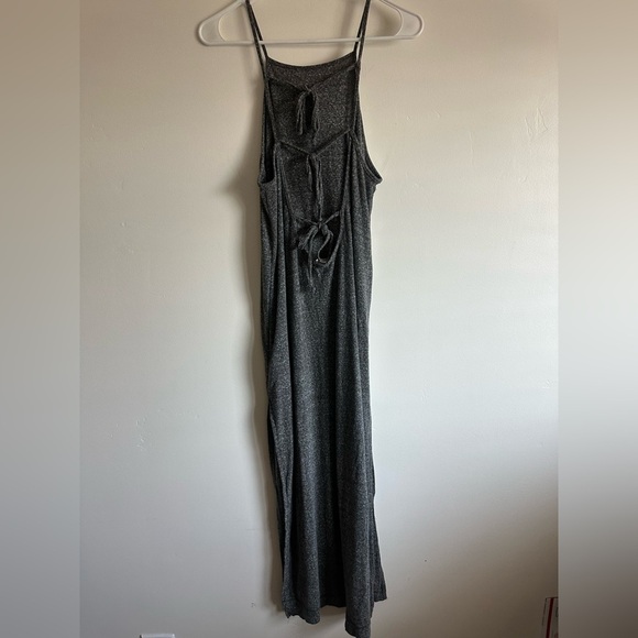 Free People Beach Gray Open Back Slit Cotton Dress Size Small - Picture 2 of 5